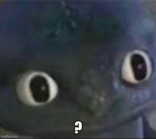 Toothless ._. face | ? | image tagged in toothless _ face | made w/ Imgflip meme maker