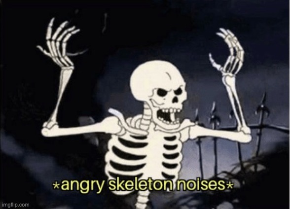 Angry skeleton | image tagged in angry skeleton | made w/ Imgflip meme maker