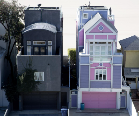 pink and black house Blank Meme Template