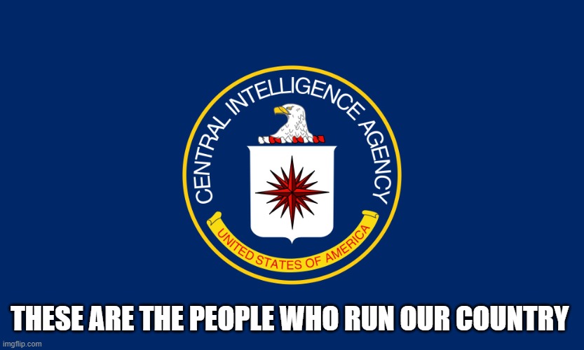 Central Intelligence Agency CIA | THESE ARE THE PEOPLE WHO RUN OUR COUNTRY | image tagged in central intelligence agency cia | made w/ Imgflip meme maker