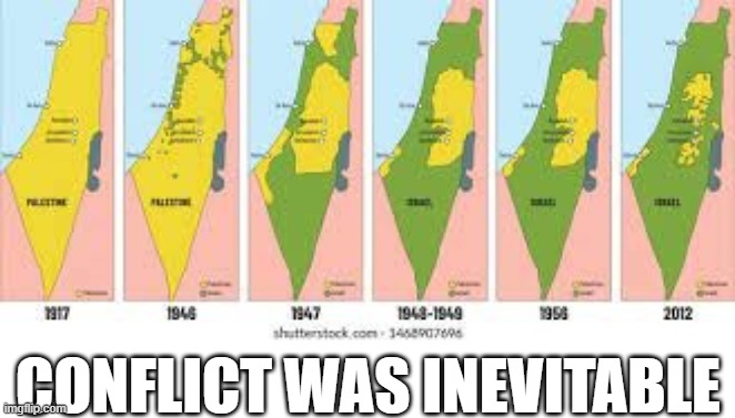 Israeli Palestinian Conflict War | CONFLICT WAS INEVITABLE | image tagged in israel,palestine,war | made w/ Imgflip meme maker