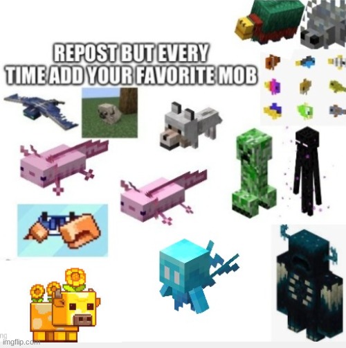 I added moobloom | image tagged in repost,minecraft | made w/ Imgflip meme maker