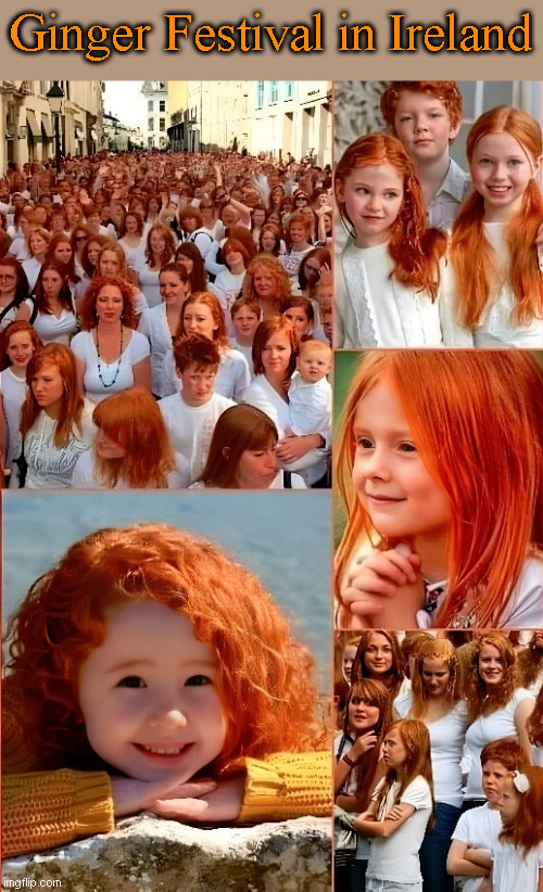 Ginger Festival In Ireland | Ginger Festival in Ireland | image tagged in redheads,irish | made w/ Imgflip meme maker