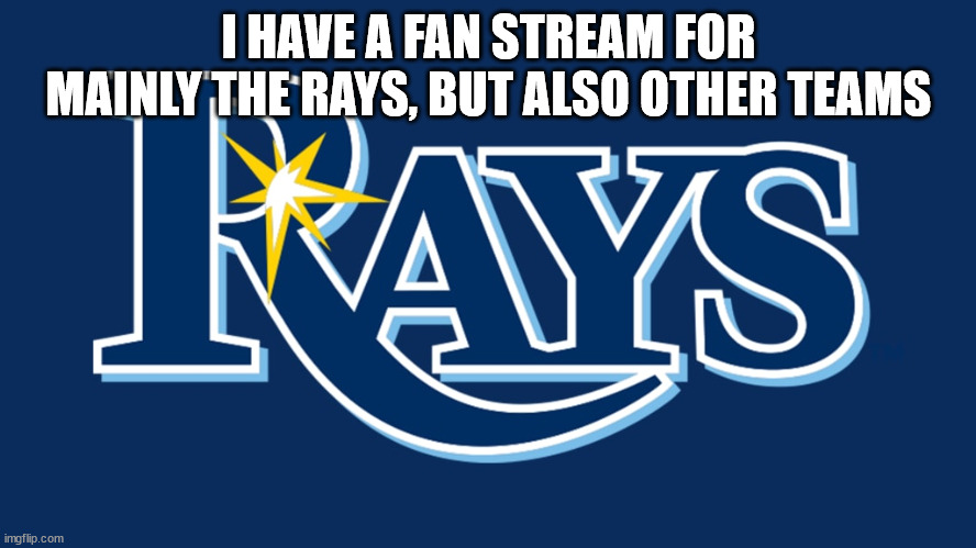 yes | I HAVE A FAN STREAM FOR MAINLY THE RAYS, BUT ALSO OTHER TEAMS | image tagged in tampa bay rays | made w/ Imgflip meme maker