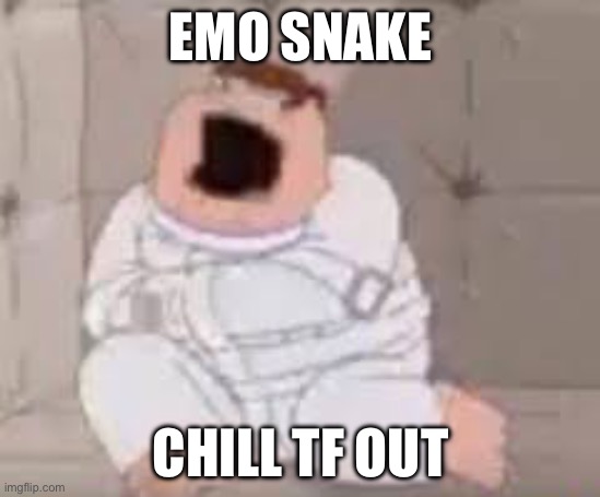 Chill out emo snake | EMO SNAKE; CHILL TF OUT | made w/ Imgflip meme maker