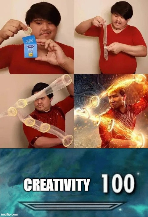 Shang Chi Costume Time | CREATIVITY | image tagged in skyrim skill meme | made w/ Imgflip meme maker