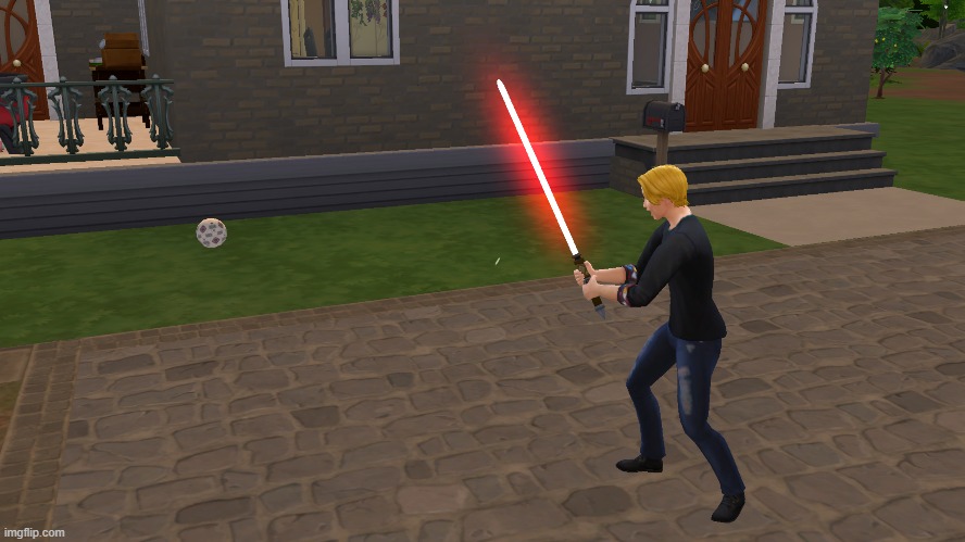 Lightsaber Practice | image tagged in star wars,sims 4 | made w/ Imgflip meme maker