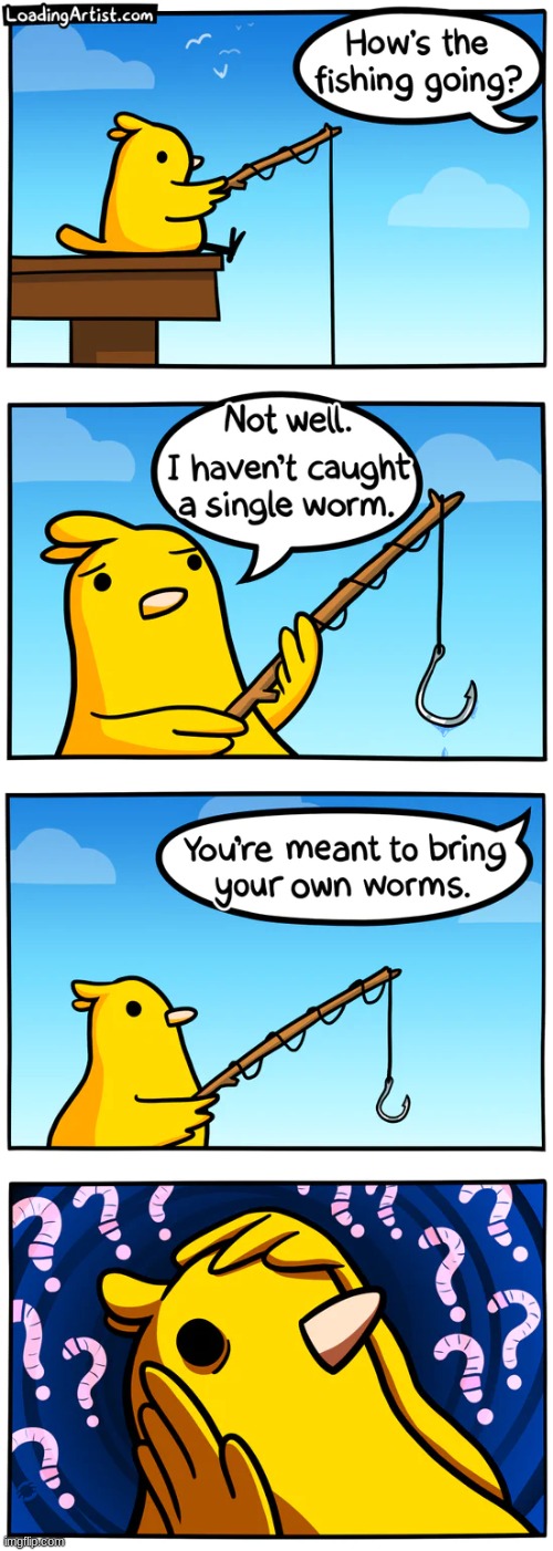 Bird fishing Blank Meme Template