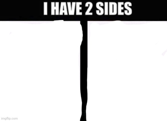 i have 2 sides | image tagged in i have 2 sides | made w/ Imgflip meme maker