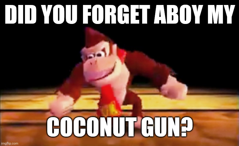DK Rap | DID YOU FORGET ABOY MY COCONUT GUN? | image tagged in dk rap | made w/ Imgflip meme maker