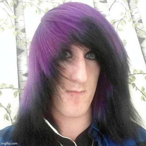 emo kid purple hair | image tagged in emo kid purple hair | made w/ Imgflip meme maker