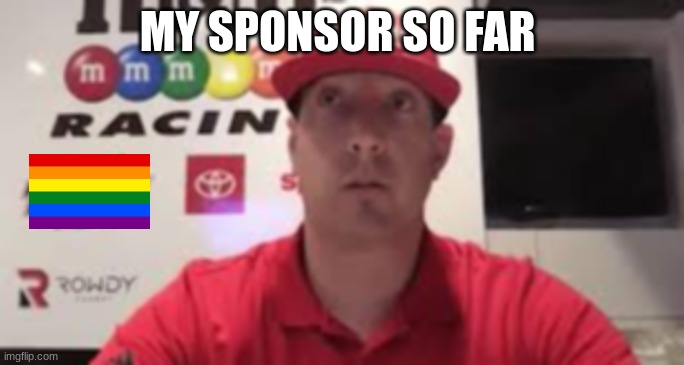 Kyle Busch thinking | MY SPONSOR SO FAR | image tagged in kyle busch thinking | made w/ Imgflip meme maker