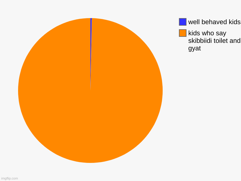 kids who say skibbiidi toilet and gyat, well behaved kids | image tagged in charts,pie charts | made w/ Imgflip chart maker