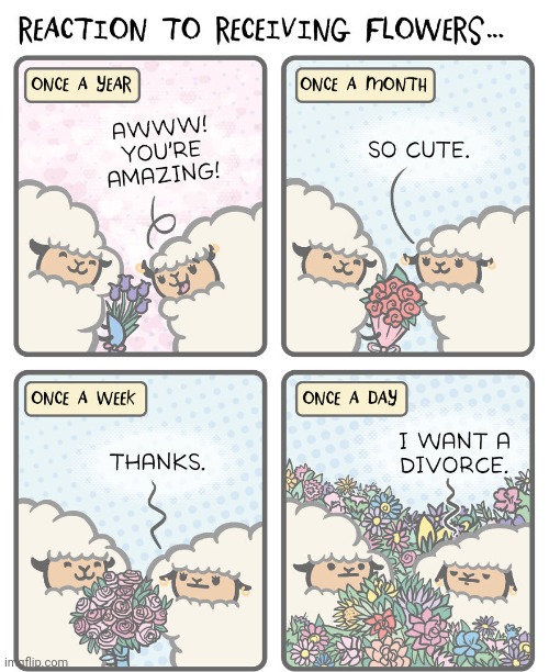 The divorce | image tagged in divorce,flowers,flower,comics,comics/cartoons,love | made w/ Imgflip meme maker