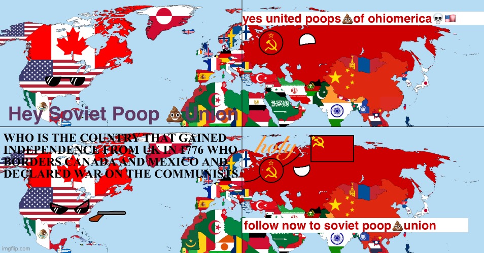 Soviet Ohio Poop Union | image tagged in ohio,poop,soviet union,united states,skibidi toilet | made w/ Imgflip meme maker