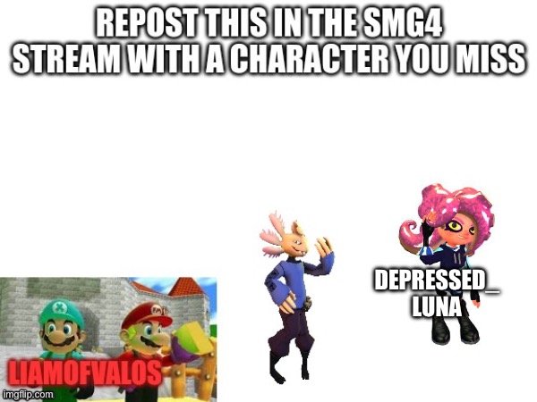 DEPRESSED_ LUNA | image tagged in smg4,smgs r da best,oh wow are you actually reading these tags,stop reading the tags,unnecessary tags,nuh uh | made w/ Imgflip meme maker