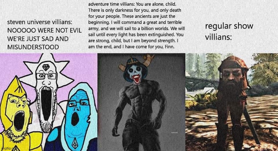 . | image tagged in adventure time,steven universe,regular show,lol,oh wow are you actually reading these tags | made w/ Imgflip meme maker