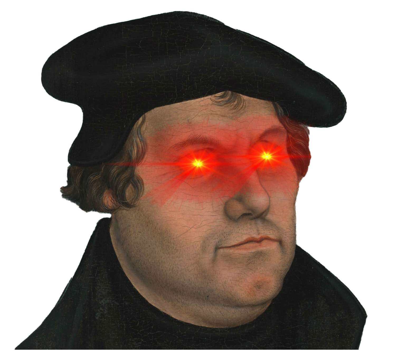 Martin Luther, Laser Eyes Blank Meme Template