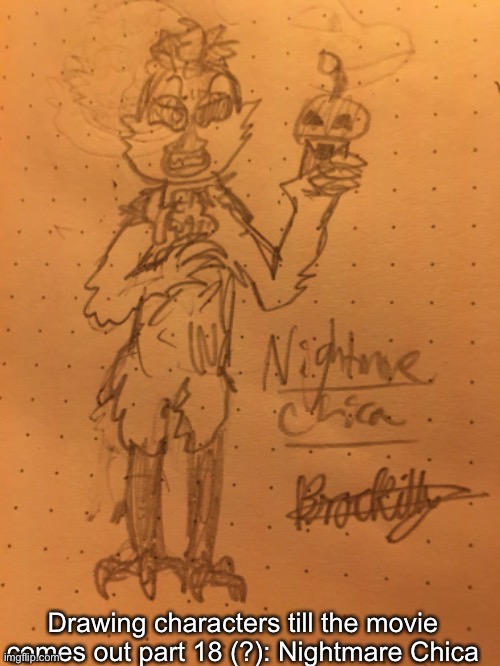 8 DAYS!!! 8 DAYS!!! | Drawing characters till the movie comes out part 18 (?): Nightmare Chica | image tagged in fnaf,five nights at freddys | made w/ Imgflip meme maker