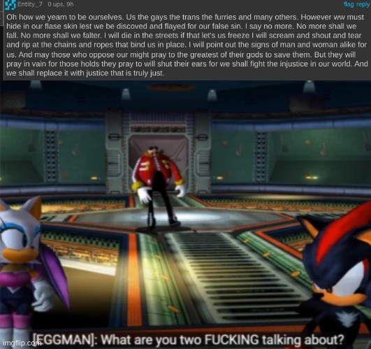 bwuh?? | image tagged in what are you two fucking talking about eggman | made w/ Imgflip meme maker