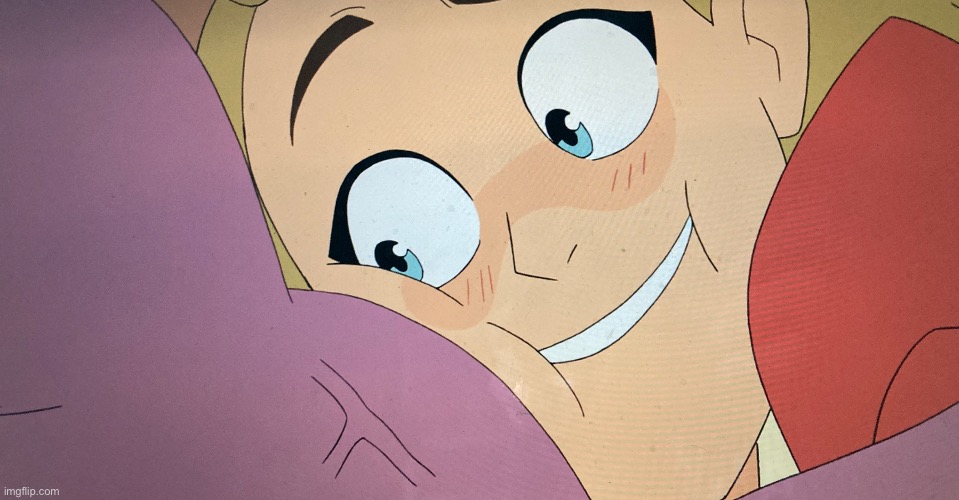 adora’s “getting hugged by hot buff women” face | image tagged in e,she ra | made w/ Imgflip meme maker