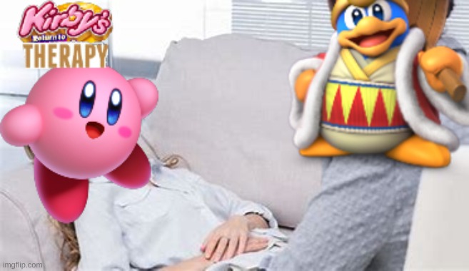 Kirby goes to therapy Blank Meme Template
