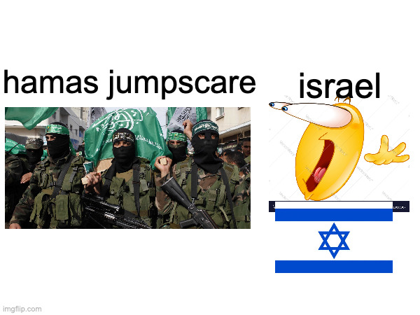 resistance movements: boo! israel:*dead from fear* | israel; hamas jumpscare | made w/ Imgflip meme maker
