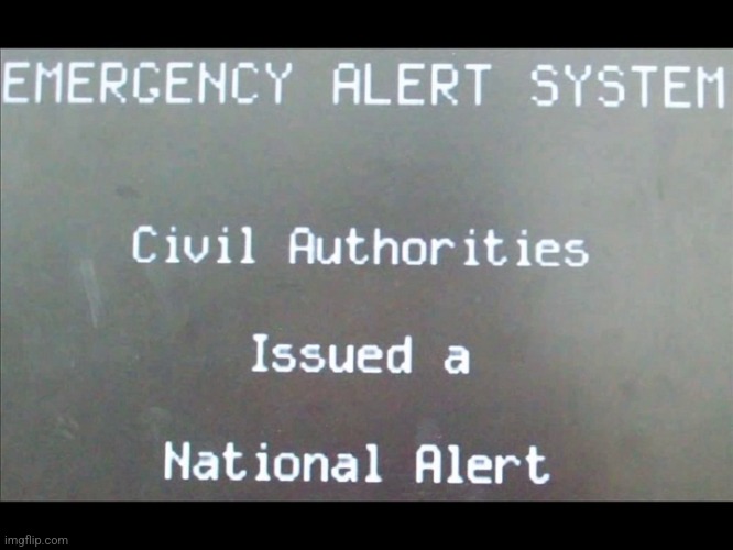 I'm kicking this into a serious threat, everyone ensure your characters are safe until Inkperial forces receed. | image tagged in emergency alert system national alert | made w/ Imgflip meme maker
