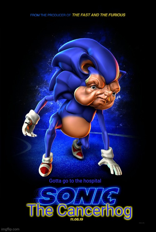 But why? Why would you do that? | The Cancerhog; Gotta go to the hospital | image tagged in cancer,sonic the hedgehog,gotta go fast | made w/ Imgflip meme maker