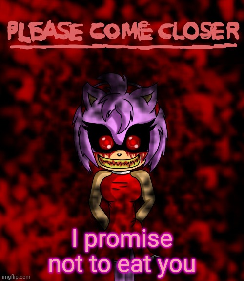 Cursed Amy Rose | I promise not to eat you | image tagged in cursed,amy rose,end my suffering | made w/ Imgflip meme maker