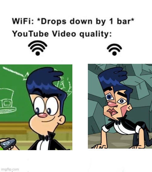 Wifi drops by 1 bar | image tagged in wifi drops by 1 bar,harry and bunnie,polygon,wifi drops,youtube quality | made w/ Imgflip meme maker