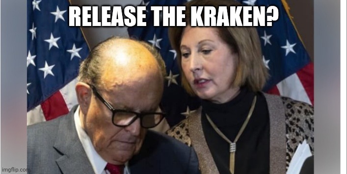 Lawyer whisper | RELEASE THE KRAKEN? | image tagged in lawyer whisper | made w/ Imgflip meme maker