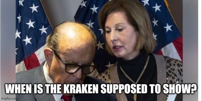 Release the kraken | WHEN IS THE KRAKEN SUPPOSED TO SHOW? | image tagged in lawyer whisper | made w/ Imgflip meme maker