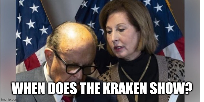 Lawyer whisper | WHEN DOES THE KRAKEN SHOW? | image tagged in lawyer whisper | made w/ Imgflip meme maker