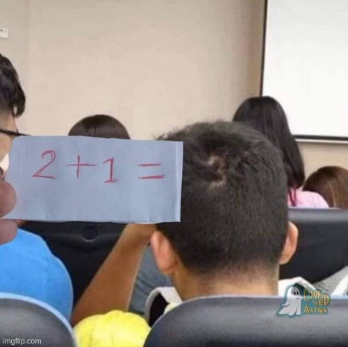 Next he should try and fit the whole math problem on his head! | made w/ Imgflip meme maker