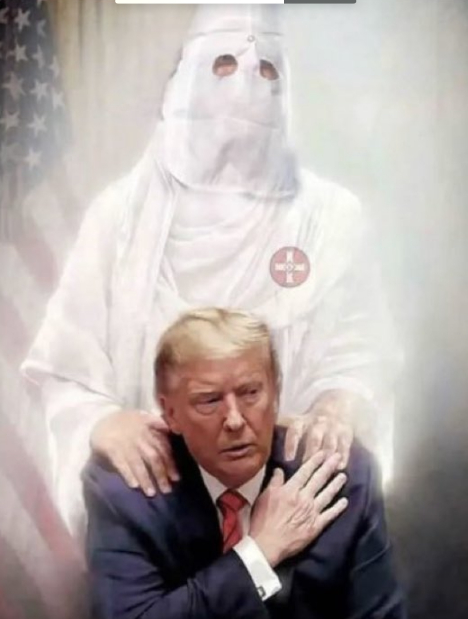 Trump with kkk angel Blank Meme Template
