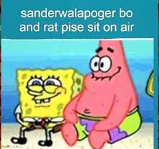 Sanderwalapoger bo and rat pise sit on air | image tagged in sanderwalapoger bo and rat pise sit on air | made w/ Imgflip meme maker