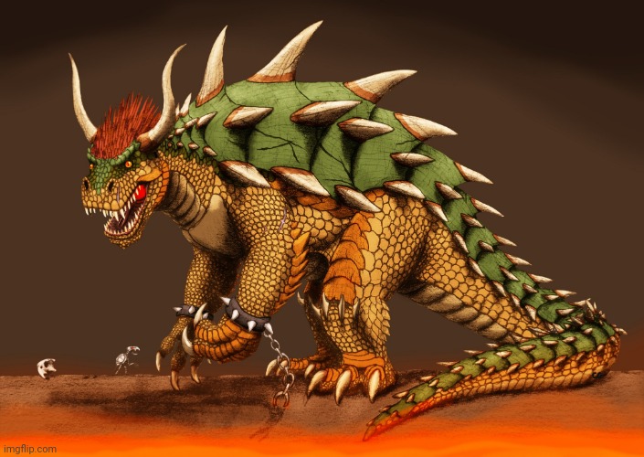 Bowser (Art by AcroSauroTaurus) | made w/ Imgflip meme maker
