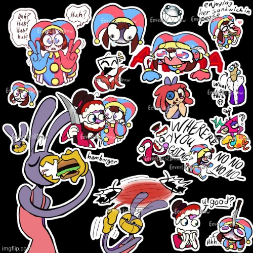 The Amazing Digital Circus doodles (Art by EeveeLikes2Draw) | made w/ Imgflip meme maker