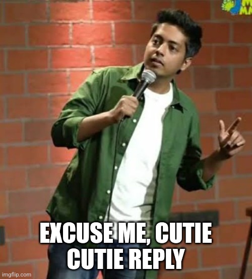 EXCUSE ME, CUTIE
CUTIE REPLY | image tagged in reply | made w/ Imgflip meme maker