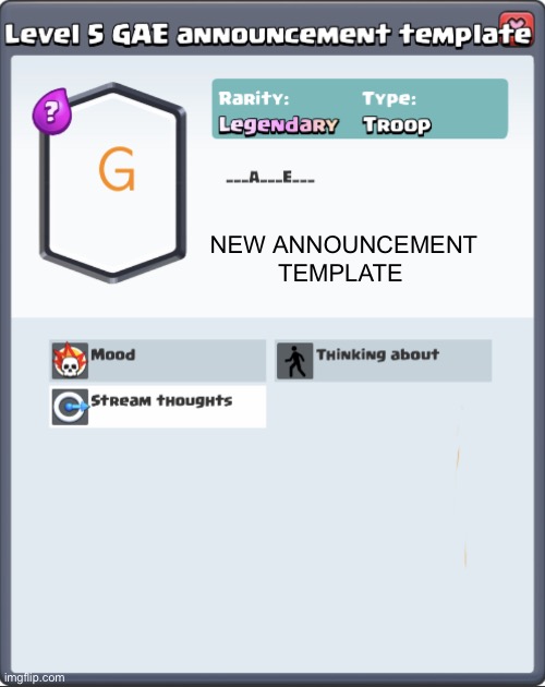 Took me an hour to get working properly | NEW ANNOUNCEMENT TEMPLATE | image tagged in gae announcement template | made w/ Imgflip meme maker