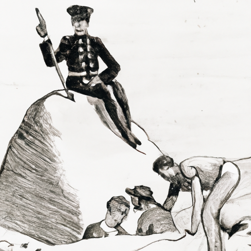 Napoleon sits on a rock Holding a stick, with 2 people behind hi Blank Meme Template