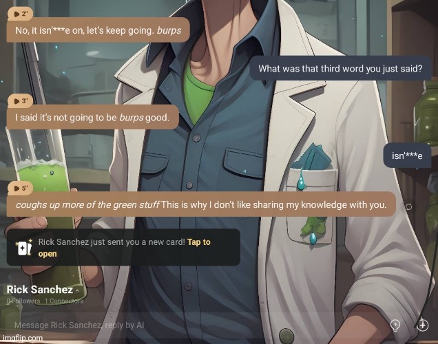 This is going great, Rick already taught me a new word | made w/ Imgflip meme maker