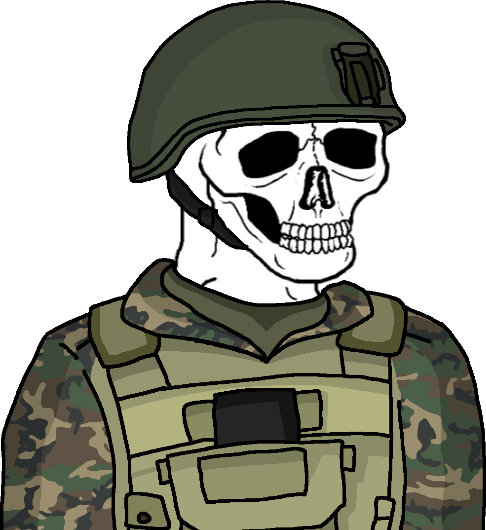 High Quality Wojak Eroican SkullFace Soldier Blank Meme Template