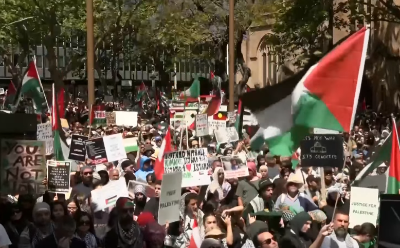 High Quality Pro-Palestine rally in Sydney Blank Meme Template