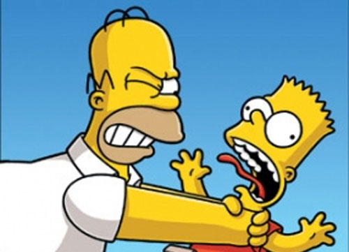 High Quality Homer Choking Bart Blank Meme Template