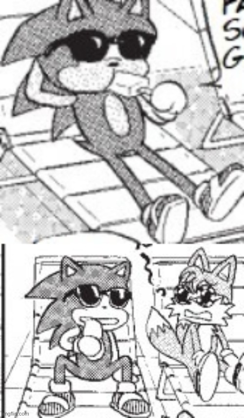 image tagged in sonic chilling | made w/ Imgflip meme maker