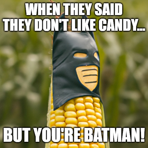 WHEN THEY SAID THEY DON'T LIKE CANDY... BUT YOU'RE BATMAN! | made w/ Imgflip meme maker