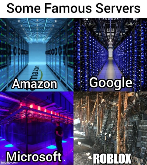 roblox servers be like: | ROBLOX | image tagged in famous servers,memes,funny memes,meme,funny meme,roblox meme | made w/ Imgflip meme maker
