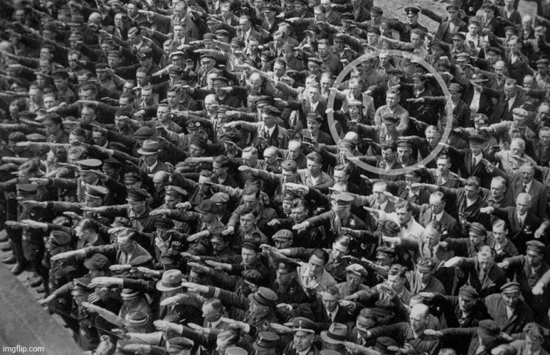 Lone non-Nazi Saluter | image tagged in lone non-nazi saluter | made w/ Imgflip meme maker